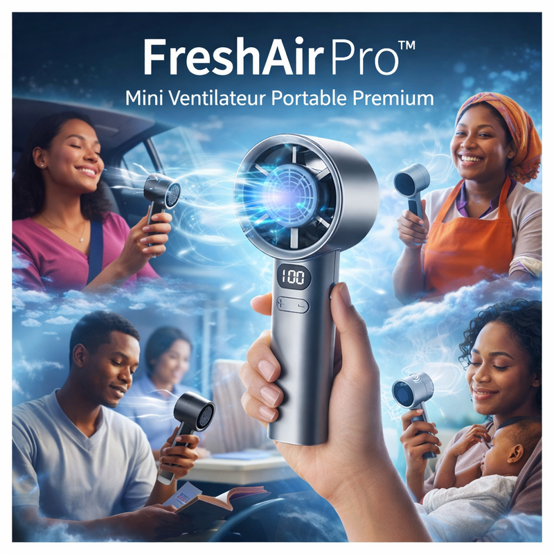 Ventilateur Portable 2x plus puissant | Refroidissement Air 16°C