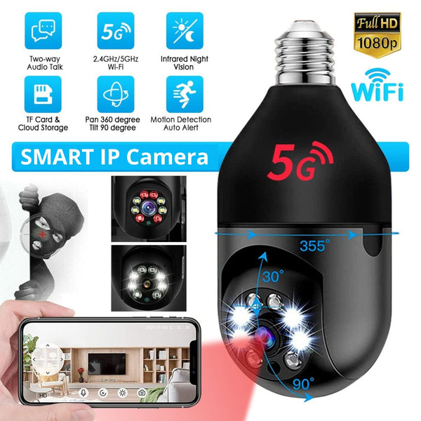 Sight Security® Ampoule intelligente 360° avec caméra de sécurité intégrée (NY)